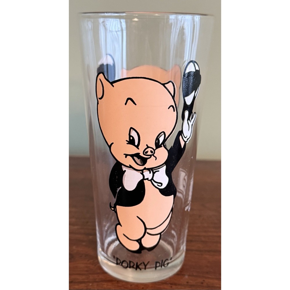 VTG Porky Pig Looney Toons Pepsi Glass‎ Tumbler 1973 - Warner Brothers Inc